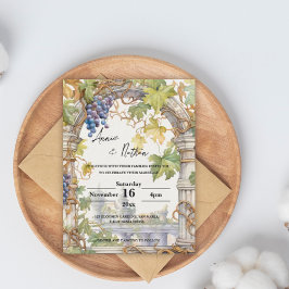グレープビーヌロマンティックヴィネヤード結婚式招待状 ポストカード