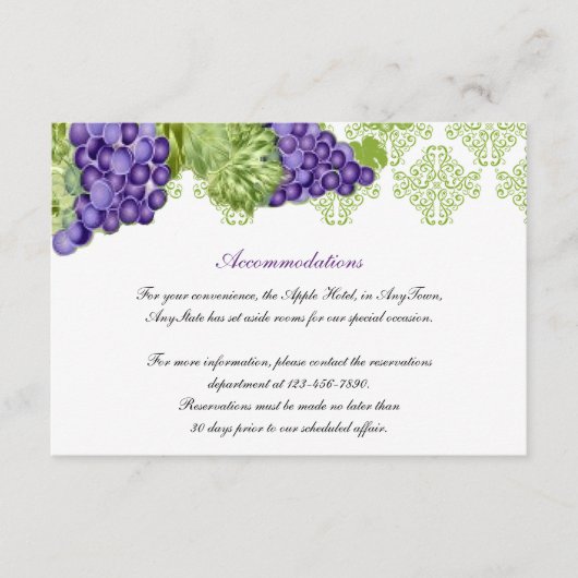 グレープフィン庭園の結婚式挿入 エンクロージャーカード (正面)