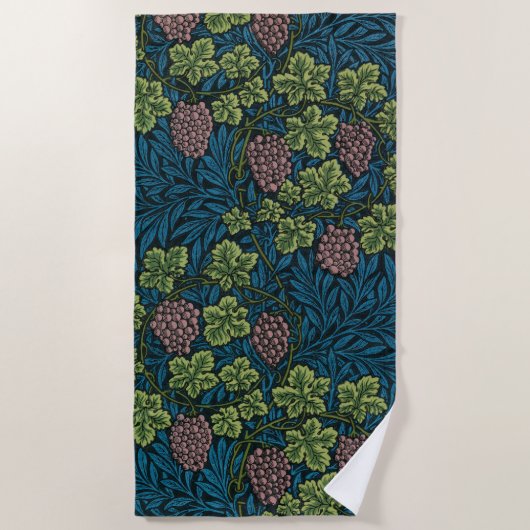 グレープフィン（William Morris著） ビーチタオル (正面)