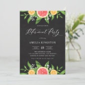 グレープフルーツとオレンジの黒板引退パーティー 招待状 (スタンド正面)