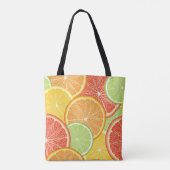 グレープフルーツとオレンジ色の抽象芸術背景。 トートバッグ (裏面)
