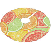 グレープフルーツとオレンジ色の抽象芸術背景。 ブラッシュドポリエステルツリースカート (アングル)