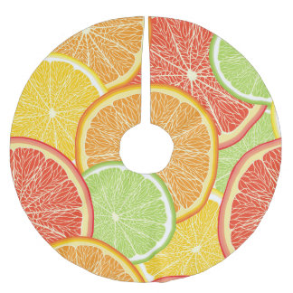 グレープフルーツとオレンジ色の抽象芸術背景。 ブラッシュドポリエステルツリースカート