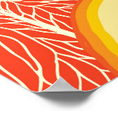 グレープフルーツとオレンジ色の抽象芸術背景。 ポスター (角)