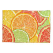 グレープフルーツとオレンジ色の抽象芸術背景。 枕カバー (裏面)