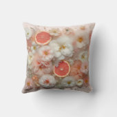 グレープフルーツと花の抽象芸術 クッション (裏面)
