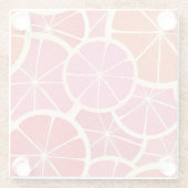 グレープフルーツのヴィンテージの背景 ガラスコースター (裏面)