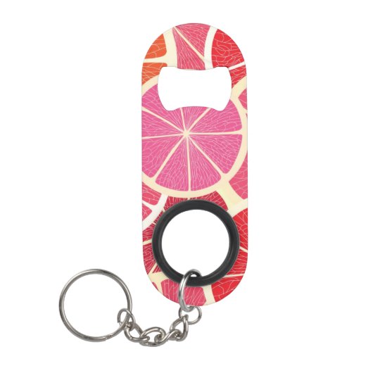 グレープフルーツのヴィンテージの背景 キーホルダー栓抜き (正面)