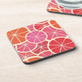 グレープフルーツのヴィンテージの背景 コースター (左側)