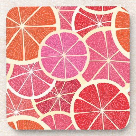 グレープフルーツのヴィンテージの背景 コースター (正面)