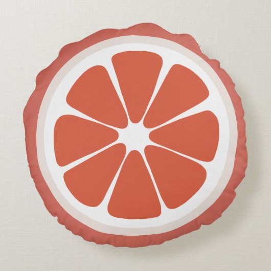 グレープフルーツの切れの食糧枕 ラウンドクッション (裏面)