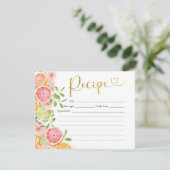 グレープフルーツの柑橘フルーツ ブライダルシャワーレシピ カード (スタンド正面)