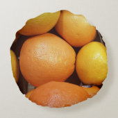 グレープフルーツの装飾用クッション ラウンドクッション (裏面)