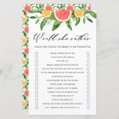 グレープフルーツは彼女はむしろブライダルシャワーゲーム (正面/裏面)