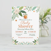 グレープフルーツオレンジ柑橘類リトルかわいこちゃん赤ちゃんシャワー 招待状 (スタンド正面)