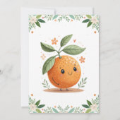 グレープフルーツオレンジ柑橘類リトルかわいこちゃん赤ちゃんシャワー 招待状 (裏面)