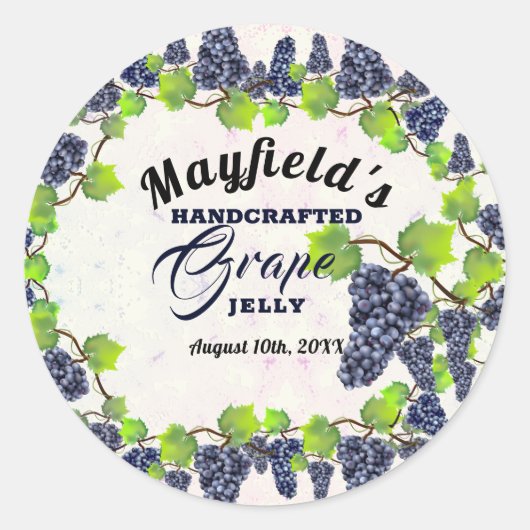 グレープフルーツキャニング | Jam Jarラベル ラウンドシール (正面)