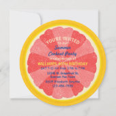 グレープフルーツスライス夏パーティークックアウトまたは誕生日 招待状 (正面)