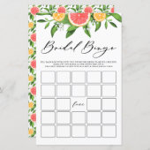 グレープフルーツブライダルビンゴサマーブライダルシャワーゲーム (正面/裏面)