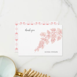 グレープフルーツプラントシャンパンレトロ サンキューカード