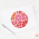 グレープフルーツヴィンテージ背景 ラウンドシール (封筒)