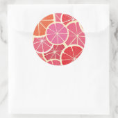 グレープフルーツヴィンテージ背景 ラウンドシール (バッグ)