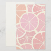 グレープフルーツヴィンテージ背景 便箋 (正面/裏面)