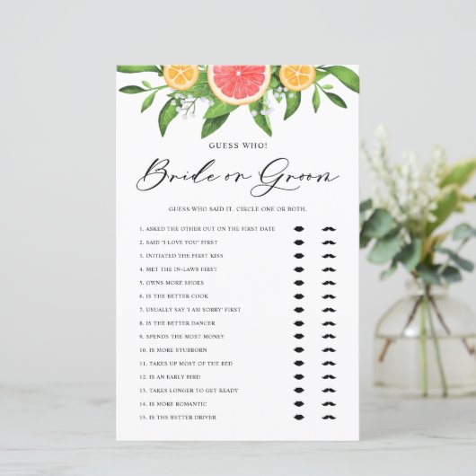 グレープフルーツ新郎新婦ブライダルシャワーゲーム (スタンド正面)