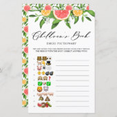 グレープフルーツ本絵文字ピコレーションベビーシャワーゲーム (正面/裏面)