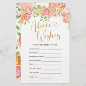 グレープフルーツ柑橘類ブライダルシャワーアドバイスアンドウィーズ (正面/裏面)