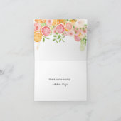 グレープフルーツ柑橘類ブライダルシャワーサンキューカード サンキューカード (内部)