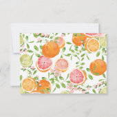 グレープフルーツ柑橘類ブライダルシャワーサンキューカード サンキューカード (裏面)
