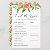 グレープフルーツ検索ザゲストブライダルシャワーゲーム (正面/裏面)