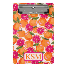 グレープフルーツ水彩モノグラム ミニクリップボード
