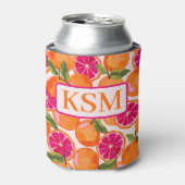 グレープフルーツ水彩モノグラム 缶クーラー (缶正面)
