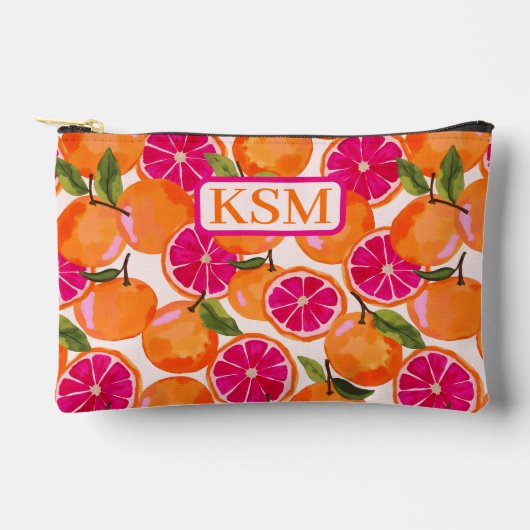グレープフルーツ水彩 アクセサリーポーチ (正面)