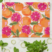 グレープフルーツ水彩 キッチンタオル (折り畳み)