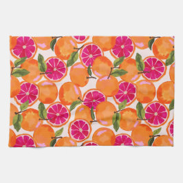 グレープフルーツ水彩 キッチンタオル