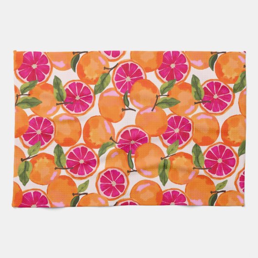 グレープフルーツ水彩 キッチンタオル (横)