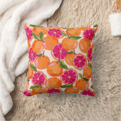 グレープフルーツ水彩 クッション (ブランケット)