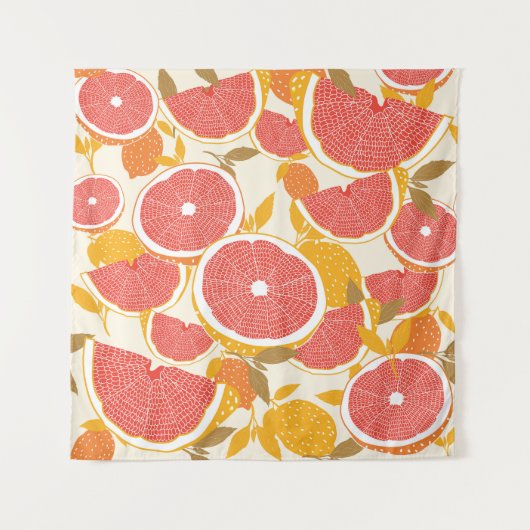 グレープフルーツ葉スライス タペストリー (正面)