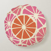 グレープフルーツ薄切りの継ぎ目のない模様、生鮮の柑橘類のバ ラウンドクッション (裏面)