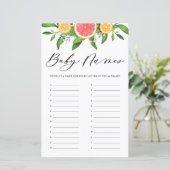 グレープフルーツ赤ん坊の名前アルファベビーシャワーゲーム (スタンド正面)