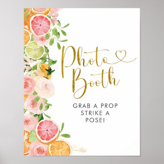 グレープフルーツ シトラス ウェディング シャワー フォトブース サイン (正面)