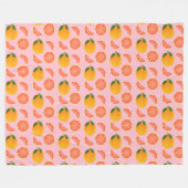 グレープフルーツ フリースブランケット (正面(横))