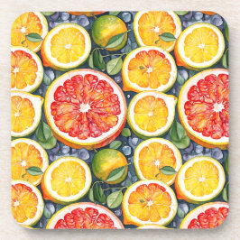 グレープフルーツ、ライム、レモン柑橘類をテーマにした コースター