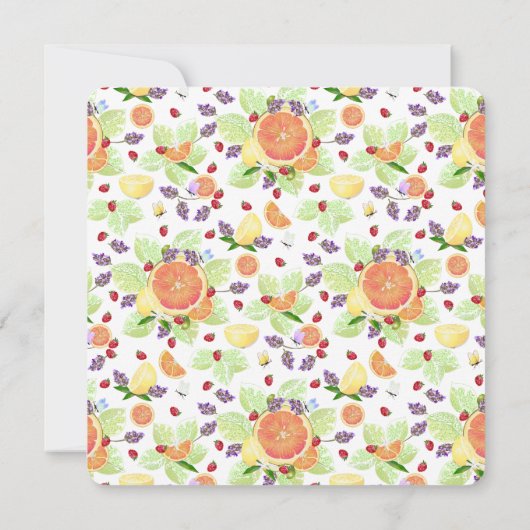 グレープフルーツ・レモンオレンジ柑橘類フルーツミックスカクテル 招待状 (裏面)