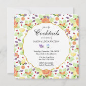 グレープフルーツ・レモンオレンジ柑橘類フルーツミックスカクテル 招待状 (正面)