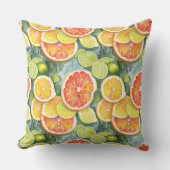 グレープフルーツ、レモン、ライム、オレンジ アウトドアクッション (正面)