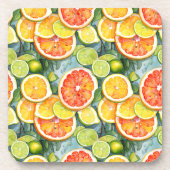グレープフルーツ、レモン、ライム、オレンジ コースター (正面)